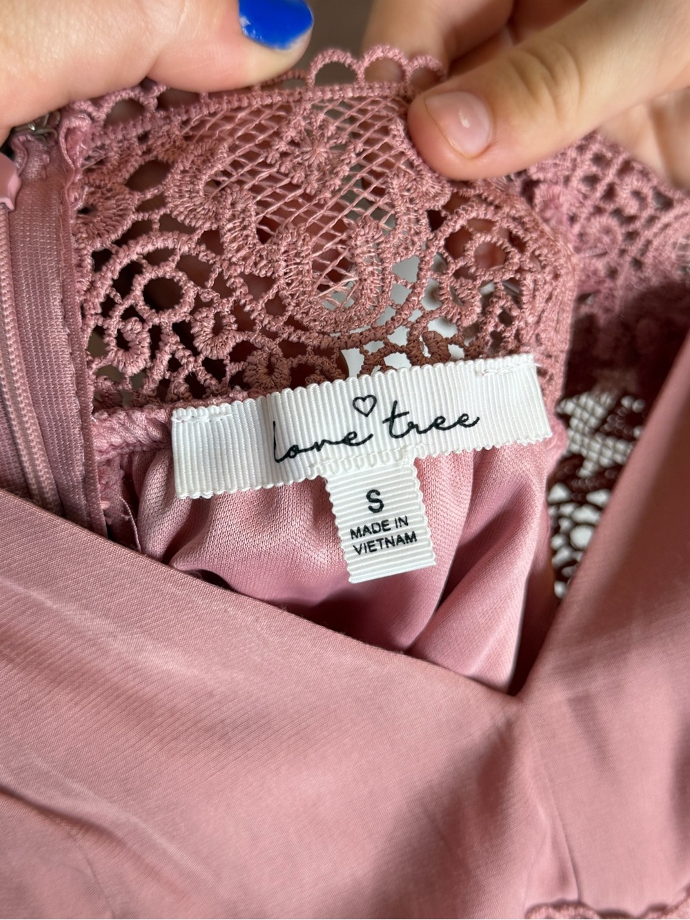 Love Tree Mauve Lace-Trim Spaghetti Strap Romper - Picture 6 of 7